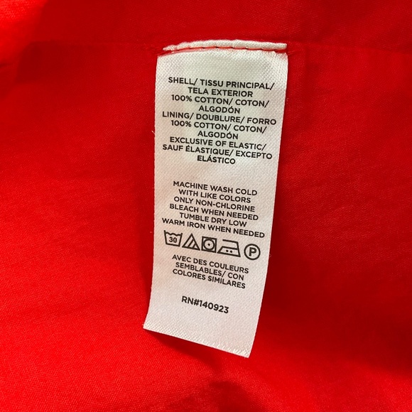 LOFT Tiered Babydoll VNeck Mini Dress Sz L Red Eyelet Boho Swing Vacation Beachy - Picture 9 of 11